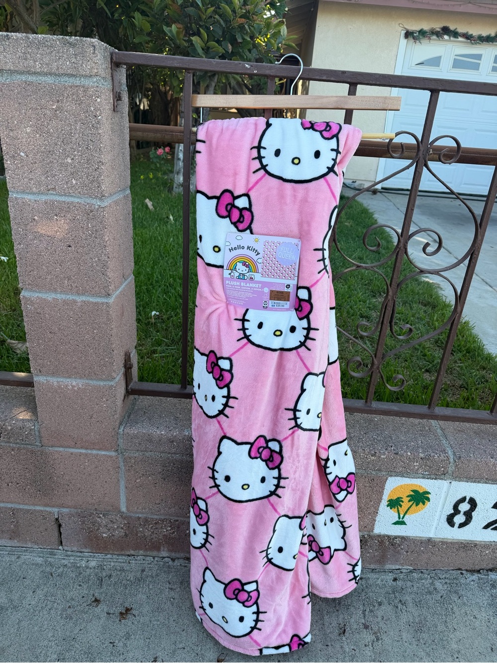 Hello Kitty Pink Plush Sleep Sack Blanket with Character Faces